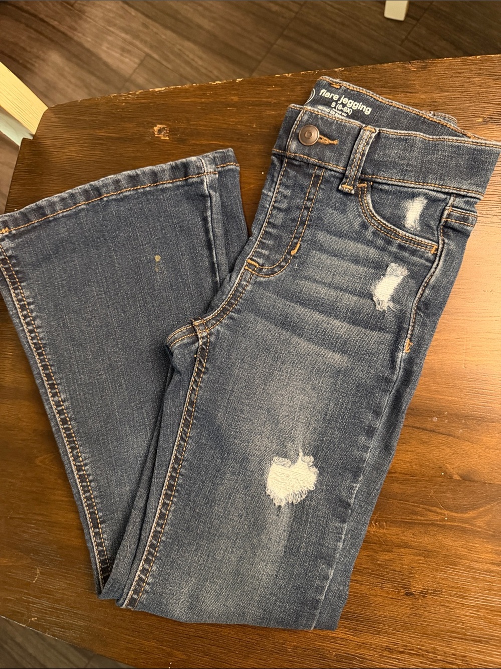 wonder nation Distressed Dark Blue Flare Jeggings